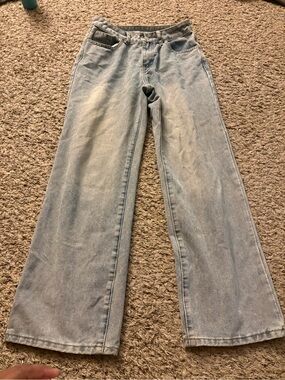 Light Blue Wide-Leg Jeans